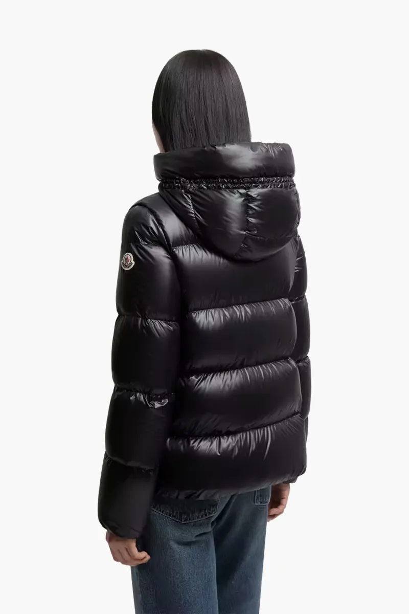 MONCLER Women Serittes Hooded Short Down Jacket in Black Nylon 2