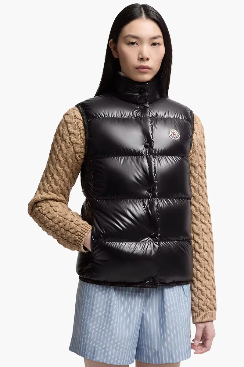 MONCLER Women Badia Down Vest in Black Nylon 1