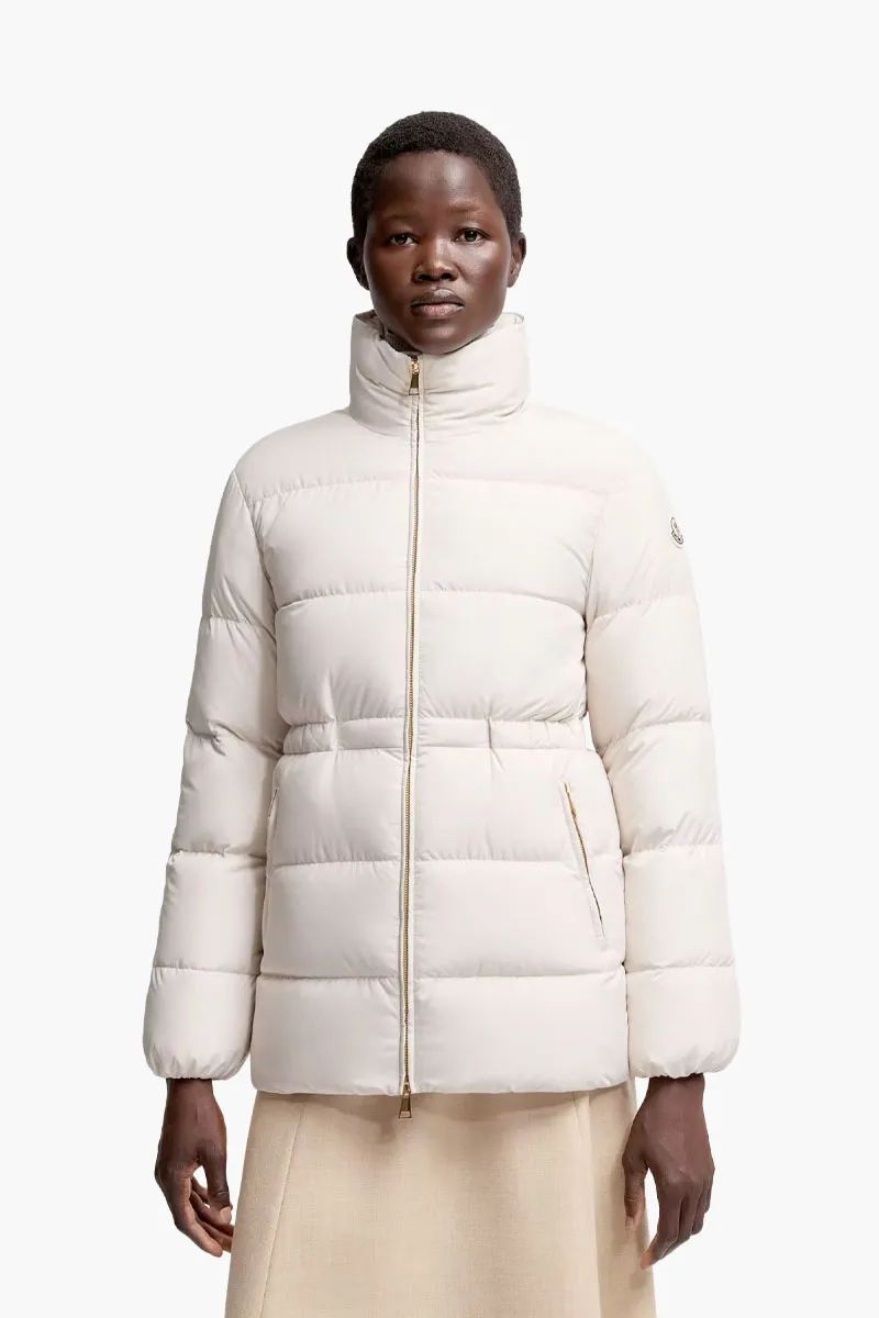 MONCLER Women Brossette Short Down Jacket in Ivory White Nylon 1