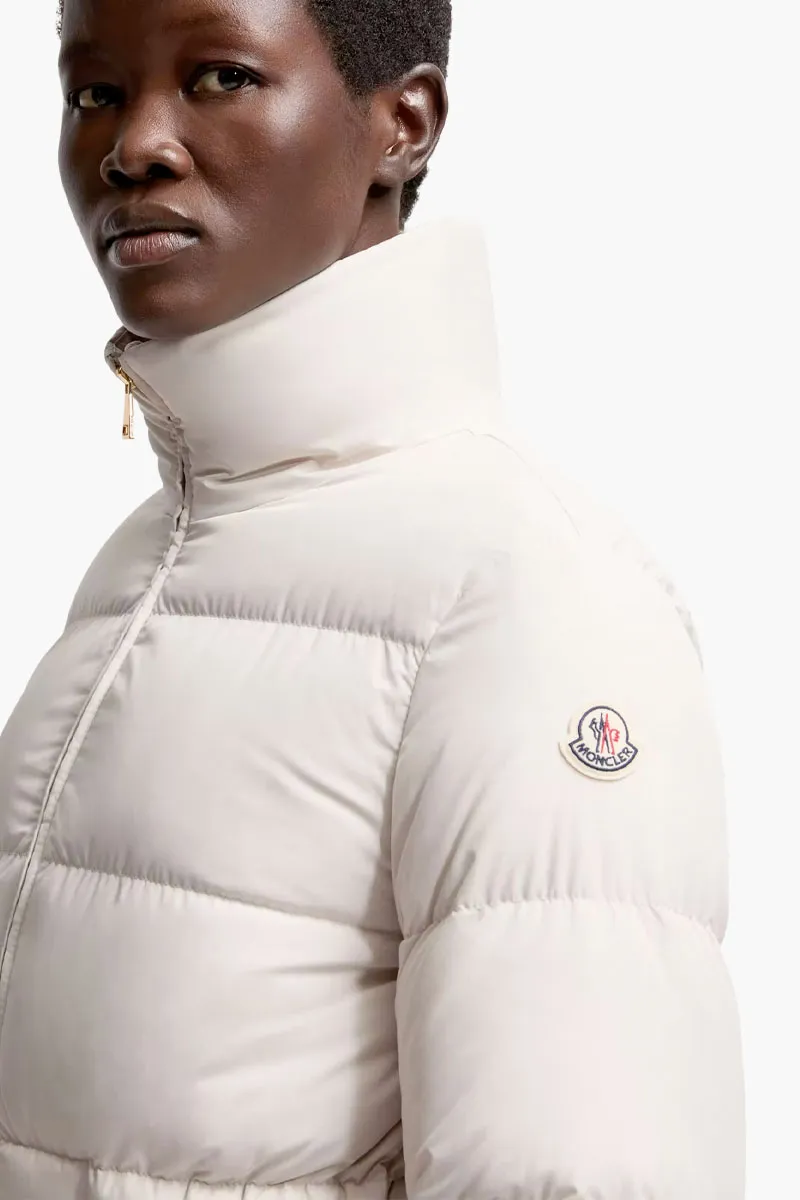MONCLER Women Brossette Short Down Jacket in Ivory White Nylon 3