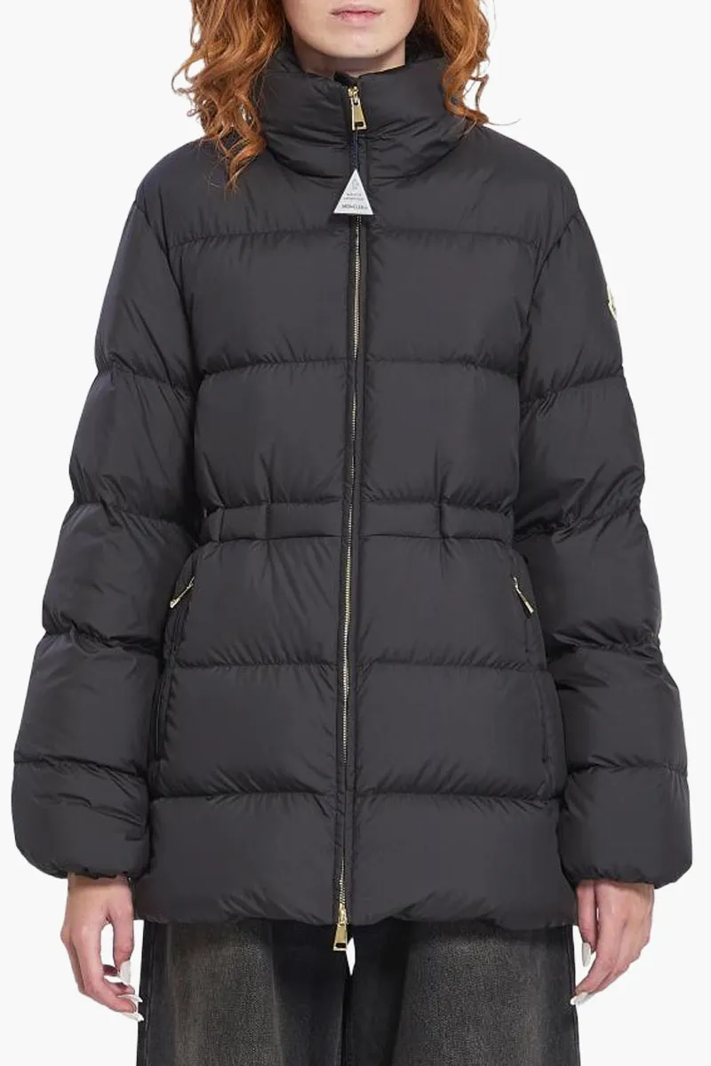 MONCLER Women Brossette Short Down Jacket in Black Nylon 1