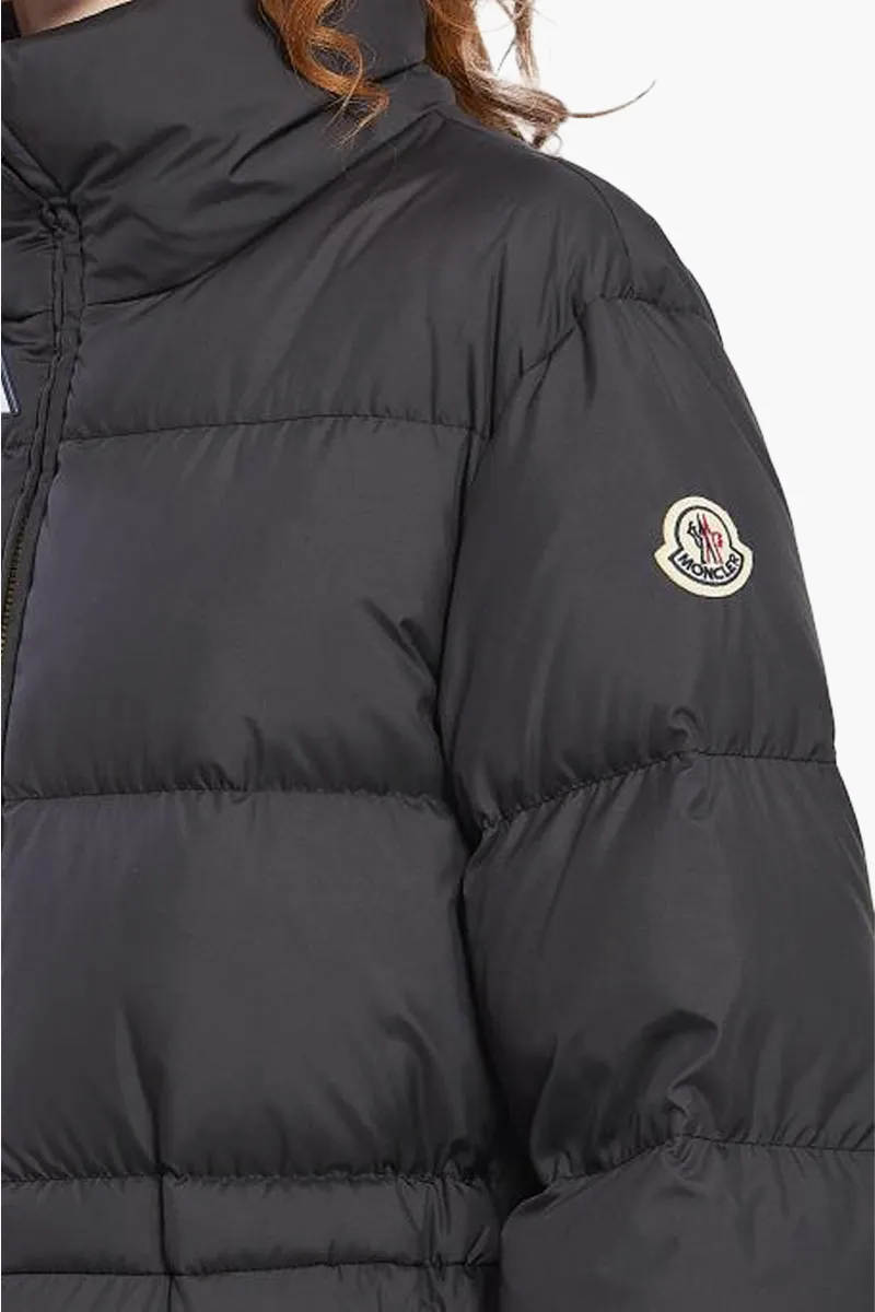 MONCLER Women Brossette Short Down Jacket in Black Nylon 3