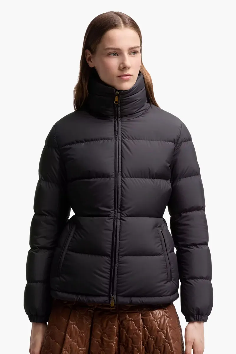 MONCLER Women Dourbe Short Down Jacket in Black Nylon 1