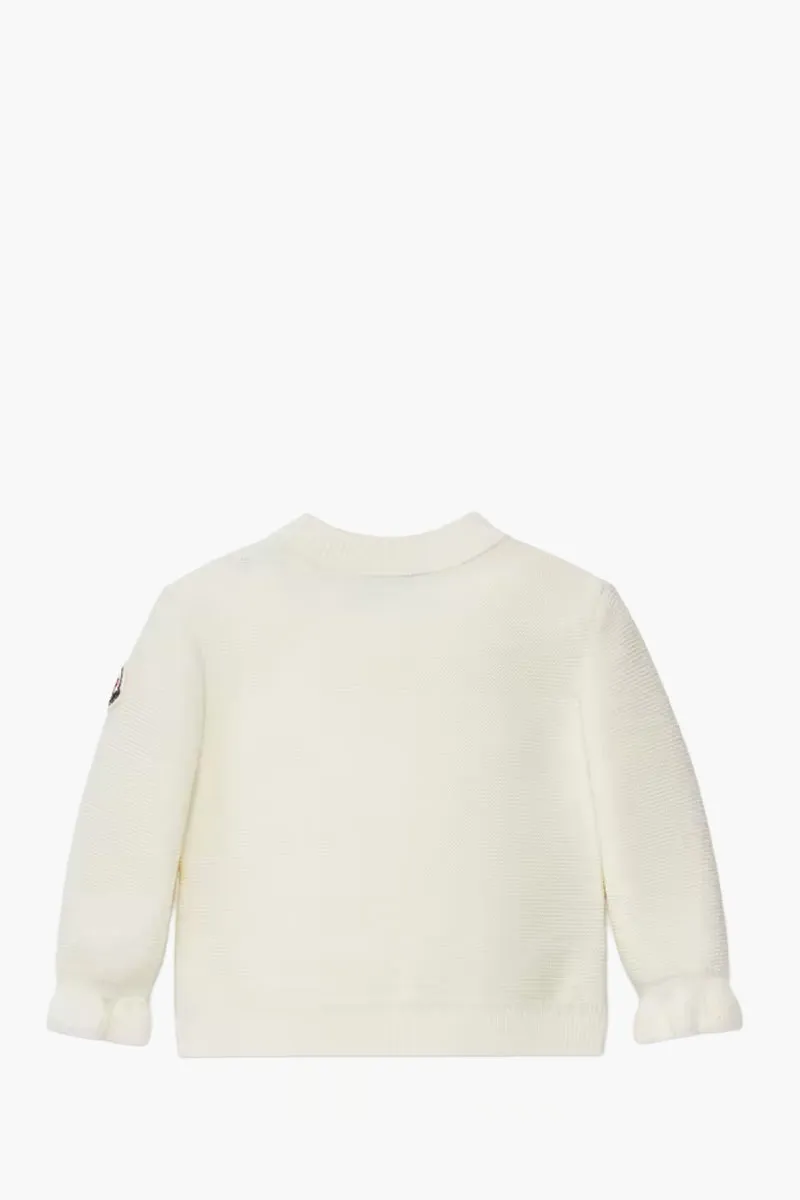 MONCLER Enfant Kid Padded Wool Zip-up Cardigan in White  1