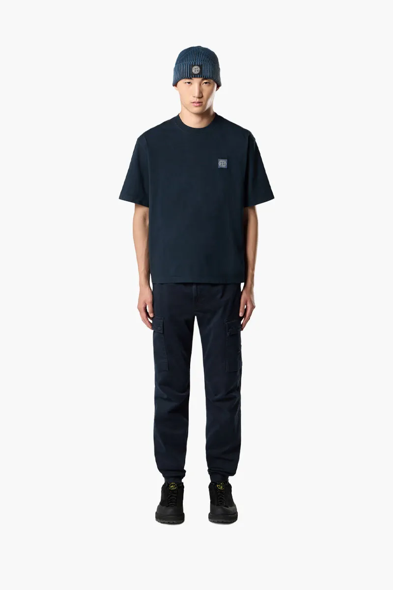 STONE ISLAND Men Logo Patch T-Shirt in Blue Cotton 1