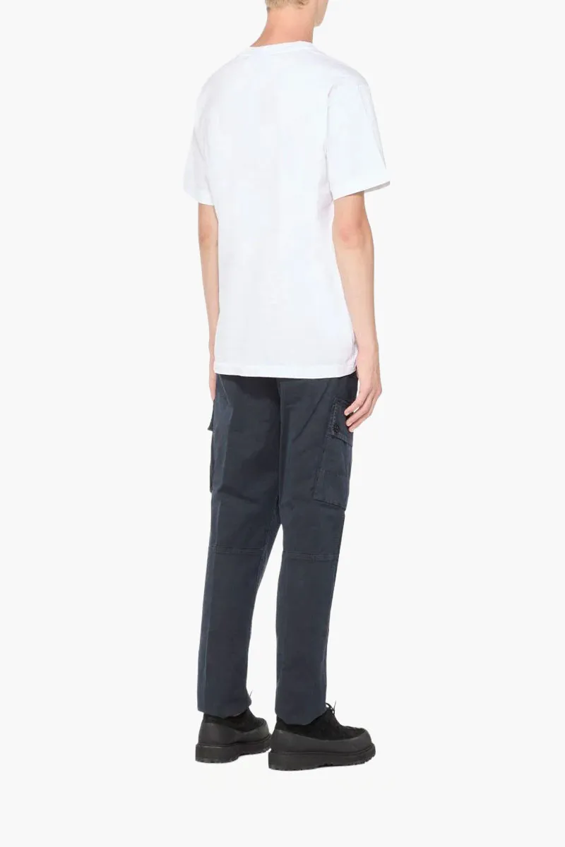 STONE ISLAND Men Logo Short-Sleeve T-Shirt in White Cotton Jersey 2