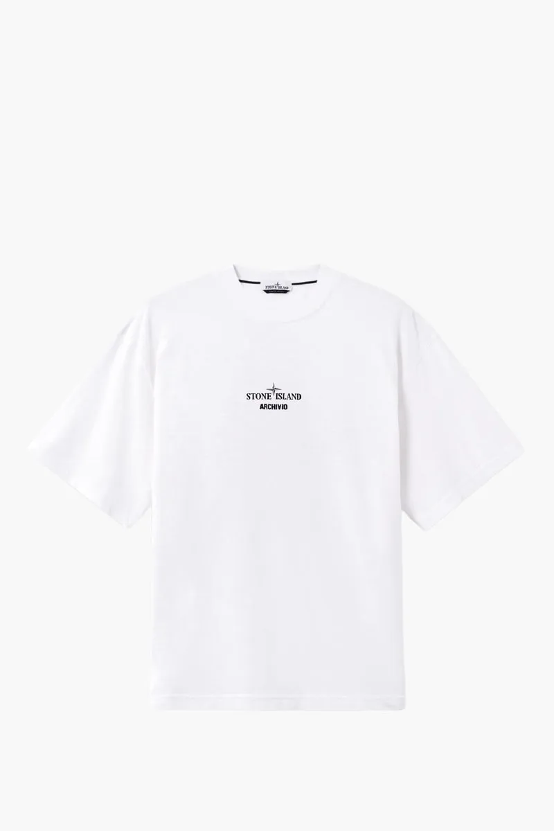 STONE ISLAND Men 'Archivio' Regular Fit T-Shirt in White Cotton Jersey 0