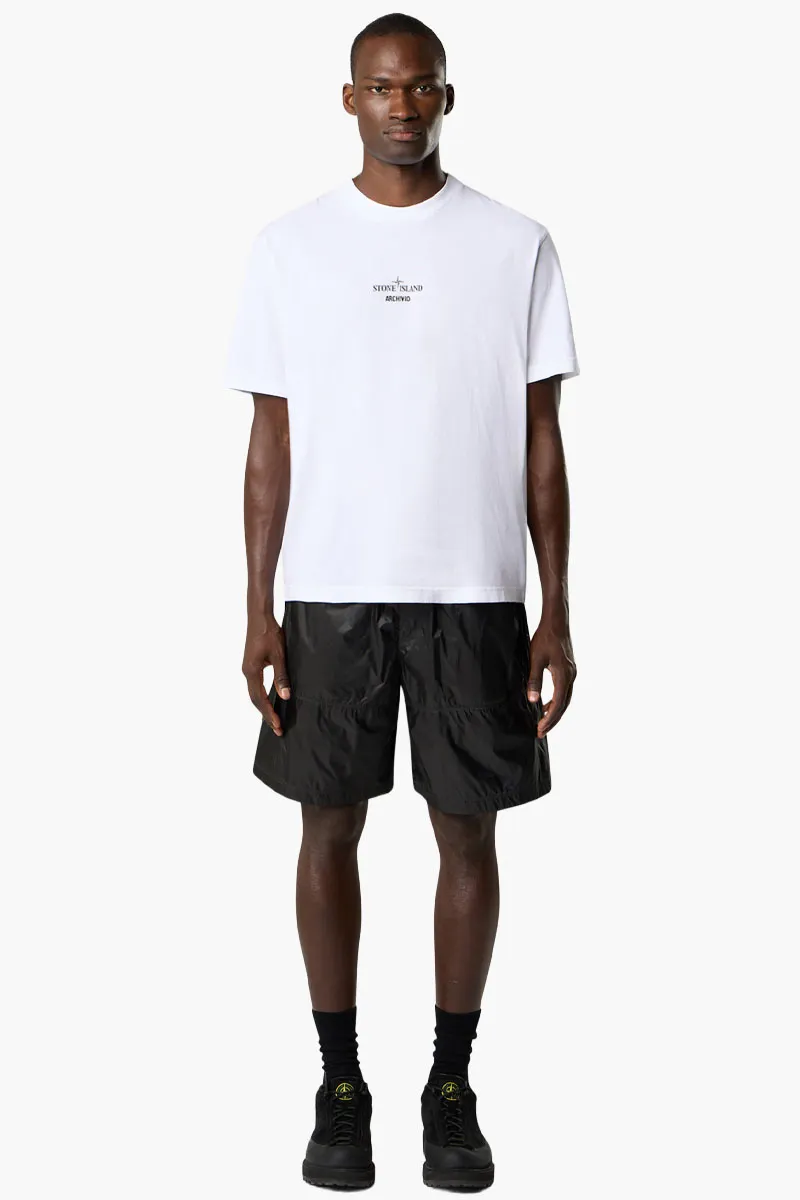 STONE ISLAND Men 'Archivio' Regular Fit T-Shirt in White Cotton Jersey 1