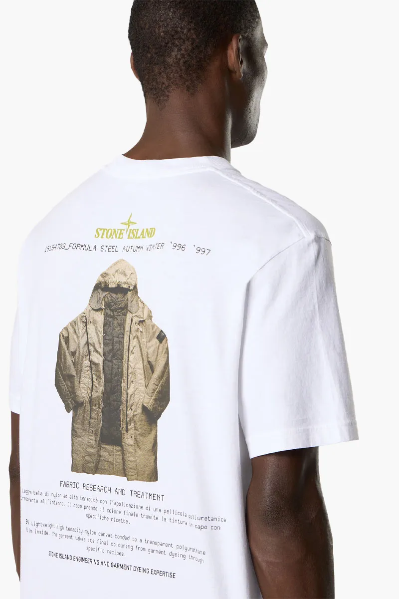 STONE ISLAND Men 'Archivio' Regular Fit T-Shirt in White Cotton Jersey 3