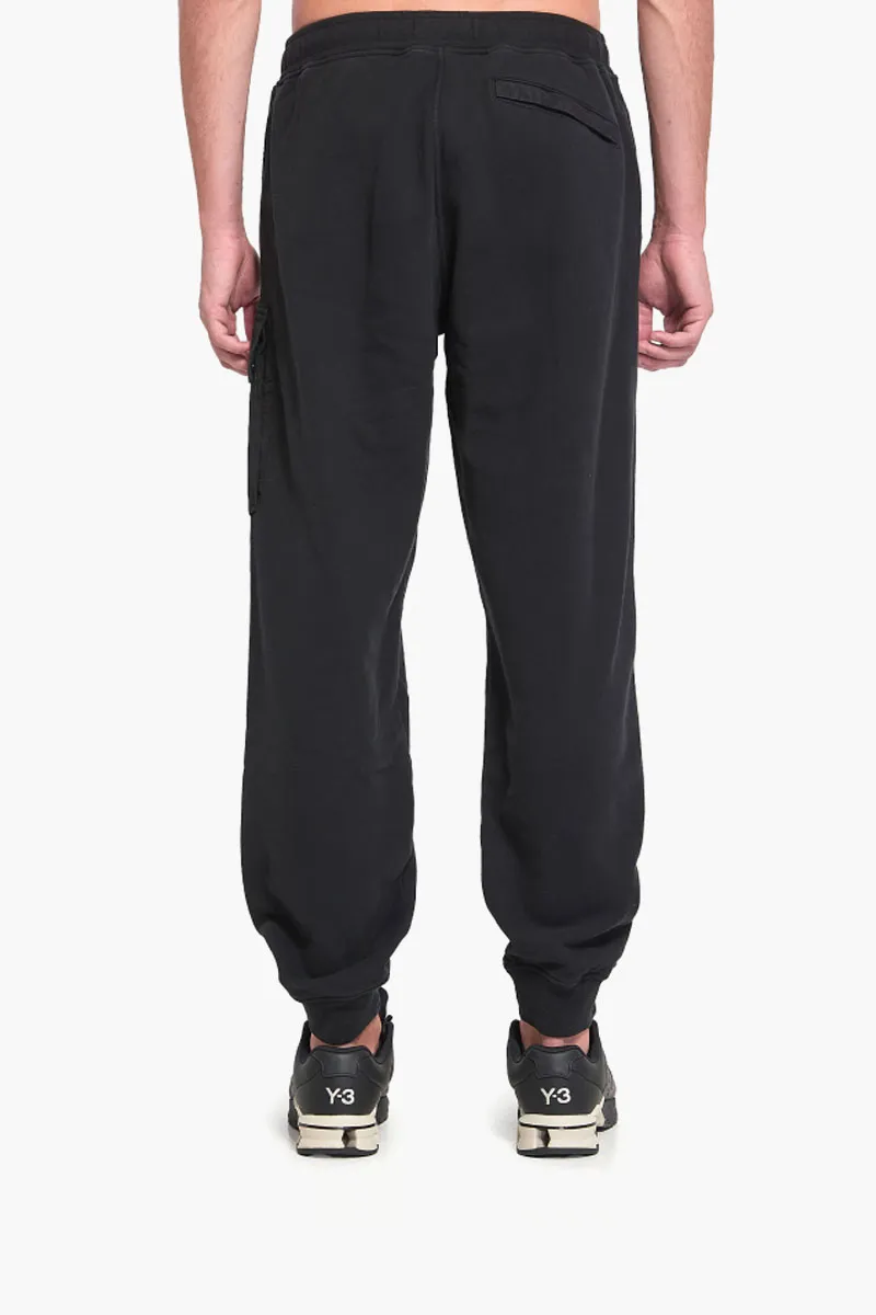 STONE ISLAND Men Logo Regular-Fit Jogger Pants in Black Cotton Fleece 2
