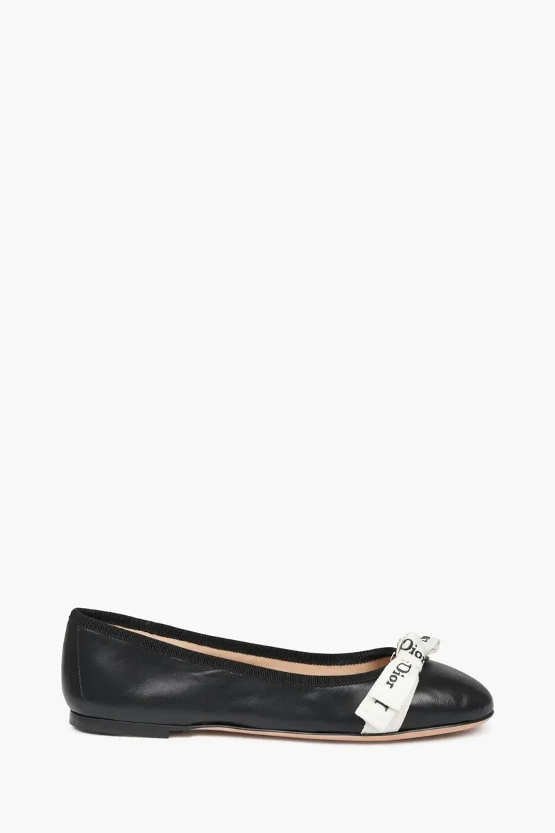 CHRISTIAN DIOR J'Adior Ballerina Flat in Black Lambskin 0
