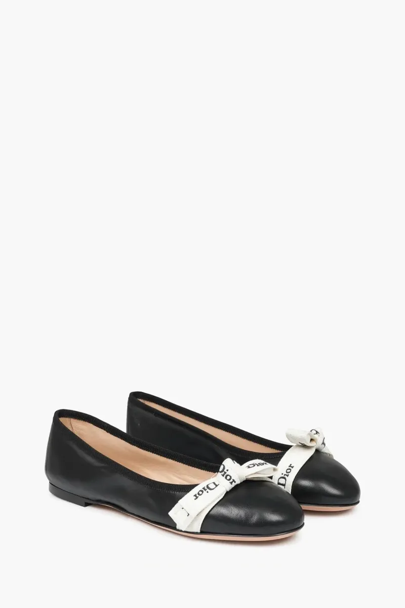 CHRISTIAN DIOR J'Adior Ballerina Flat in Black Lambskin 1