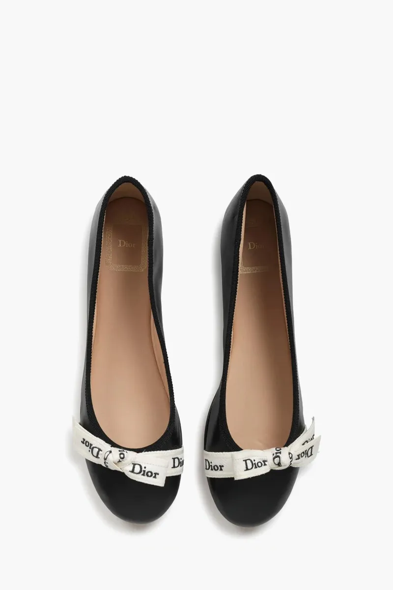 CHRISTIAN DIOR J'Adior Ballerina Flat in Black Lambskin 4