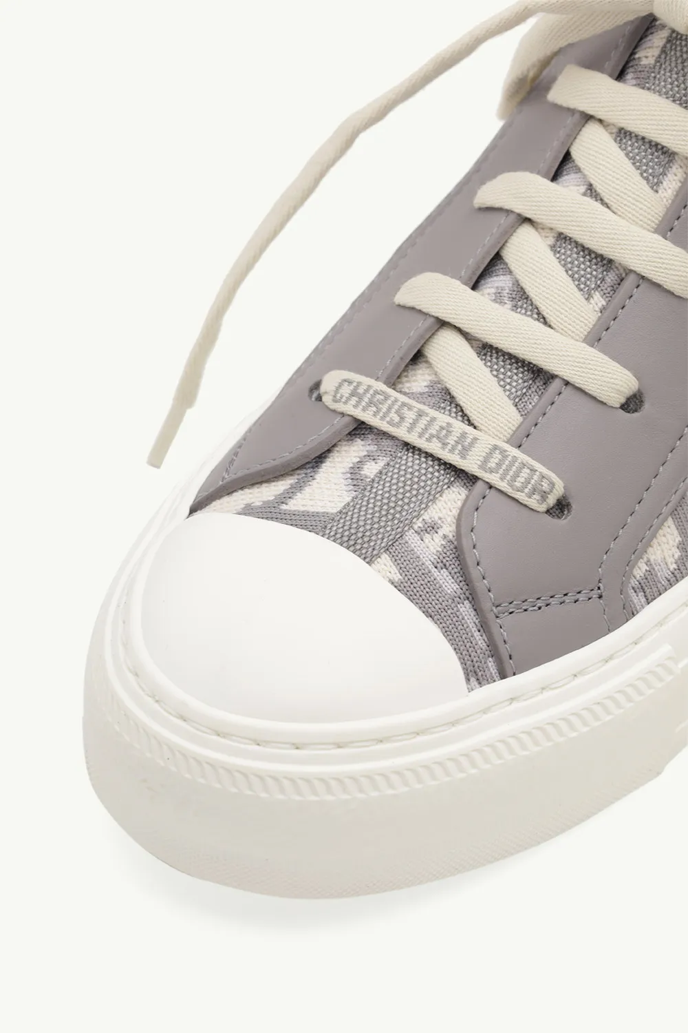 CHRISTIAN DIOR Walk'n'Dior Oblique Mid-Top Sneaker in Beige/Gray 4