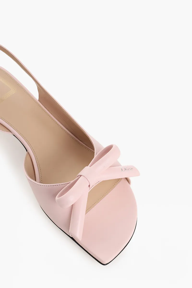 CHRISTIAN DIOR Dior Bow Slingback Sandals Pumps 40mm in Pink Lambskin 3