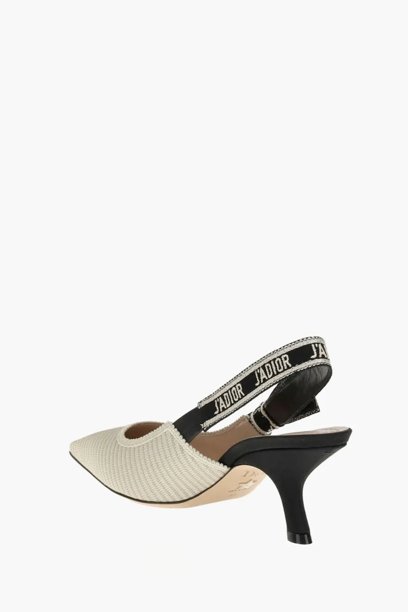 CHRISTIAN DIOR J'Adior Slingback Pumps 65mm in Gold-Tone Cotton Embroidered with Metallic Thread 1