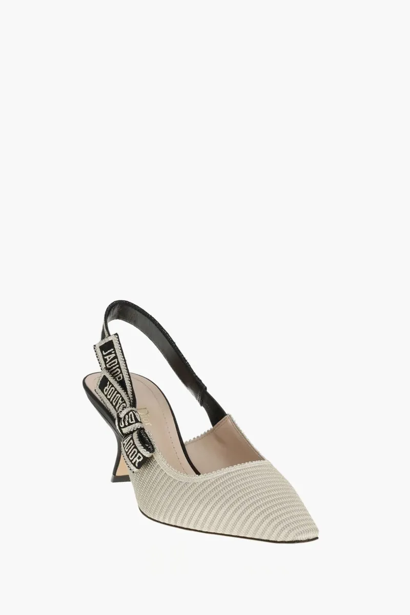 CHRISTIAN DIOR J'Adior Slingback Pumps 65mm in Gold-Tone Cotton Embroidered with Metallic Thread 2