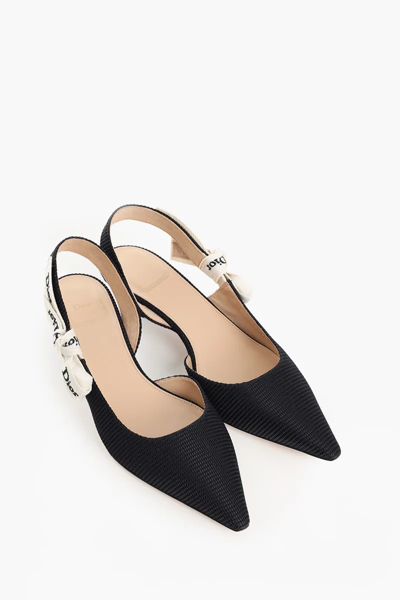 CHRISTIAN DIOR J'Adior Slingback Pumps 35mm in Black Technical Fabric 2
