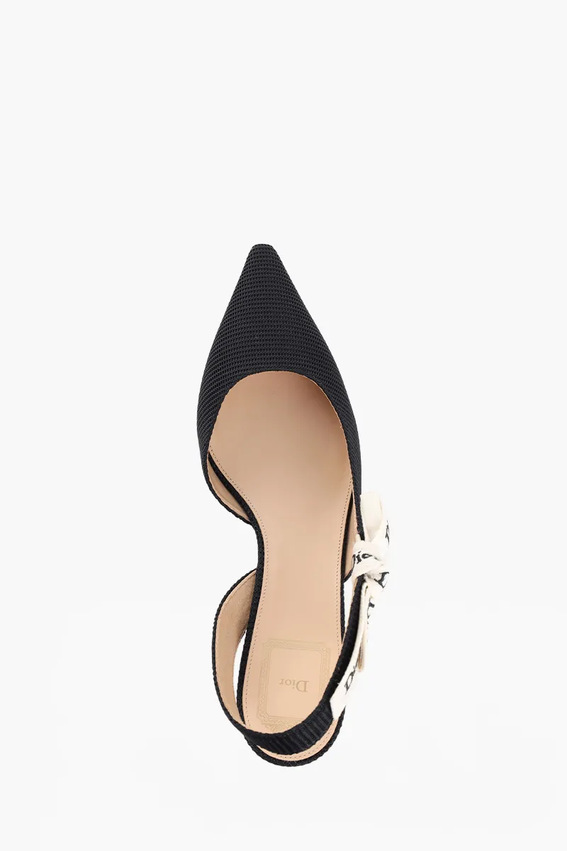 CHRISTIAN DIOR J'Adior Slingback Pumps 35mm in Black Technical Fabric 4