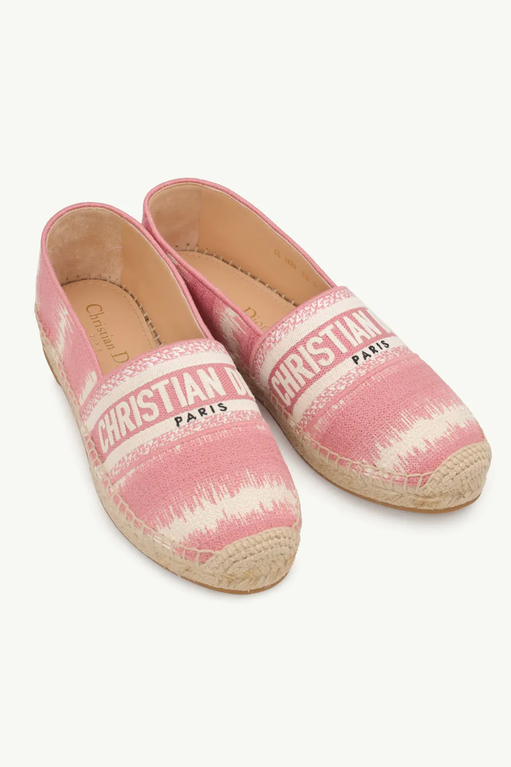 CHRISTIAN DIOR Granville D-Stripes Embroidered Espadrilles in Dark Nude 1