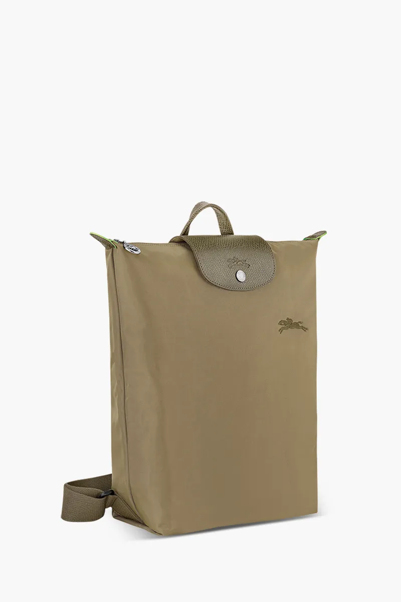 LONGCHAMP Medium Le Pliage Green Backpack in Artichoke Recycled Canvas 2