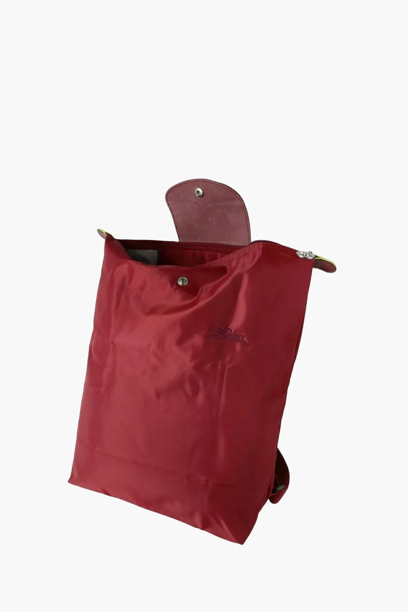 LONGCHAMP Medium Le Pliage Green Backpack in Grenade Recycled Canvas 1