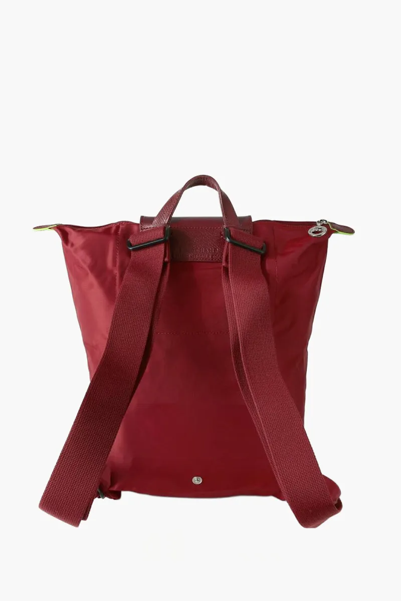 LONGCHAMP Medium Le Pliage Green Backpack in Grenade Recycled Canvas 2