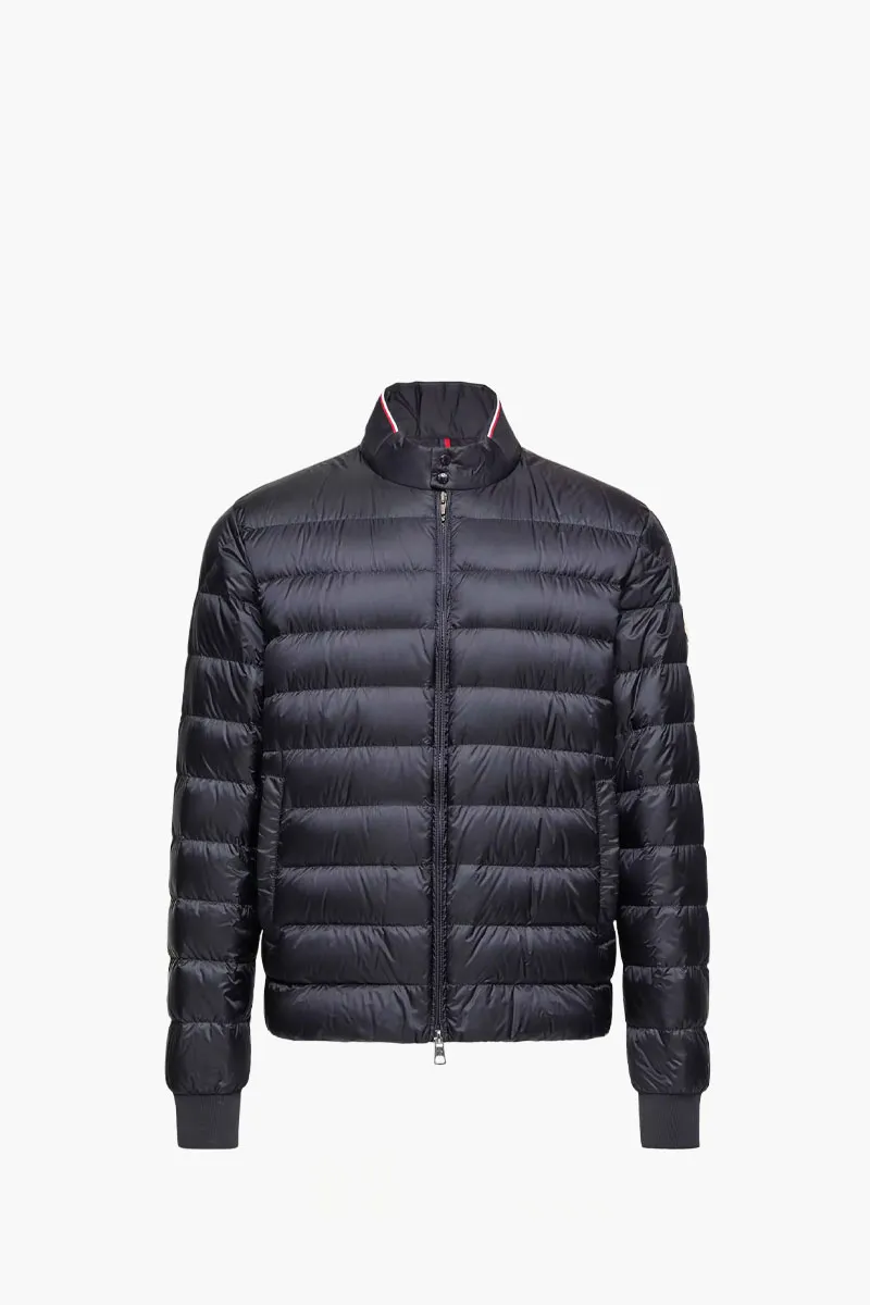 MONCLER Men Rigel Short Down Jacket in Blue Nyon 0