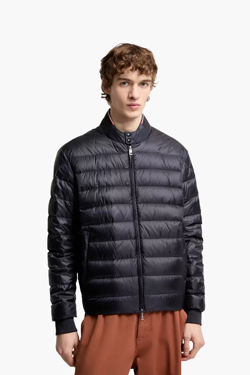 MONCLER Men Rigel Short Down Jacket in Blue Nyon 1