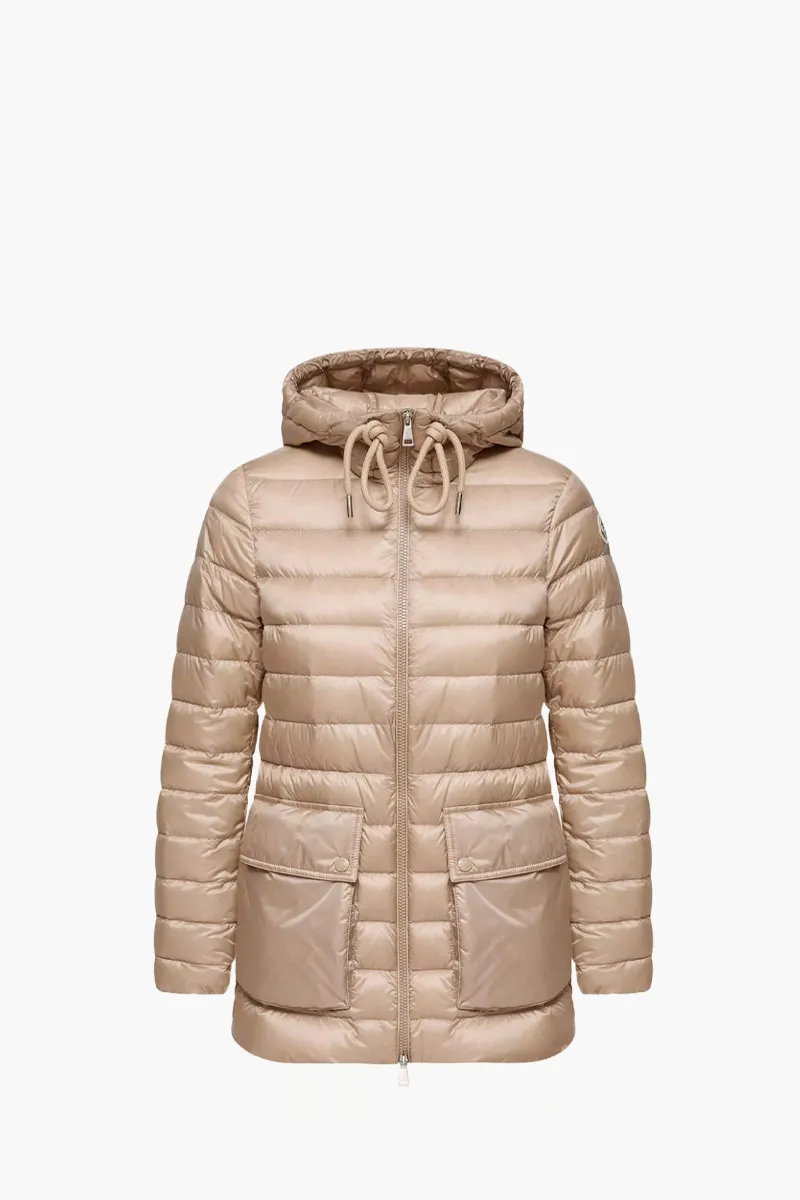 MONCLER Women Jasmin Short Down Jacket in Light Beige Nylon 0