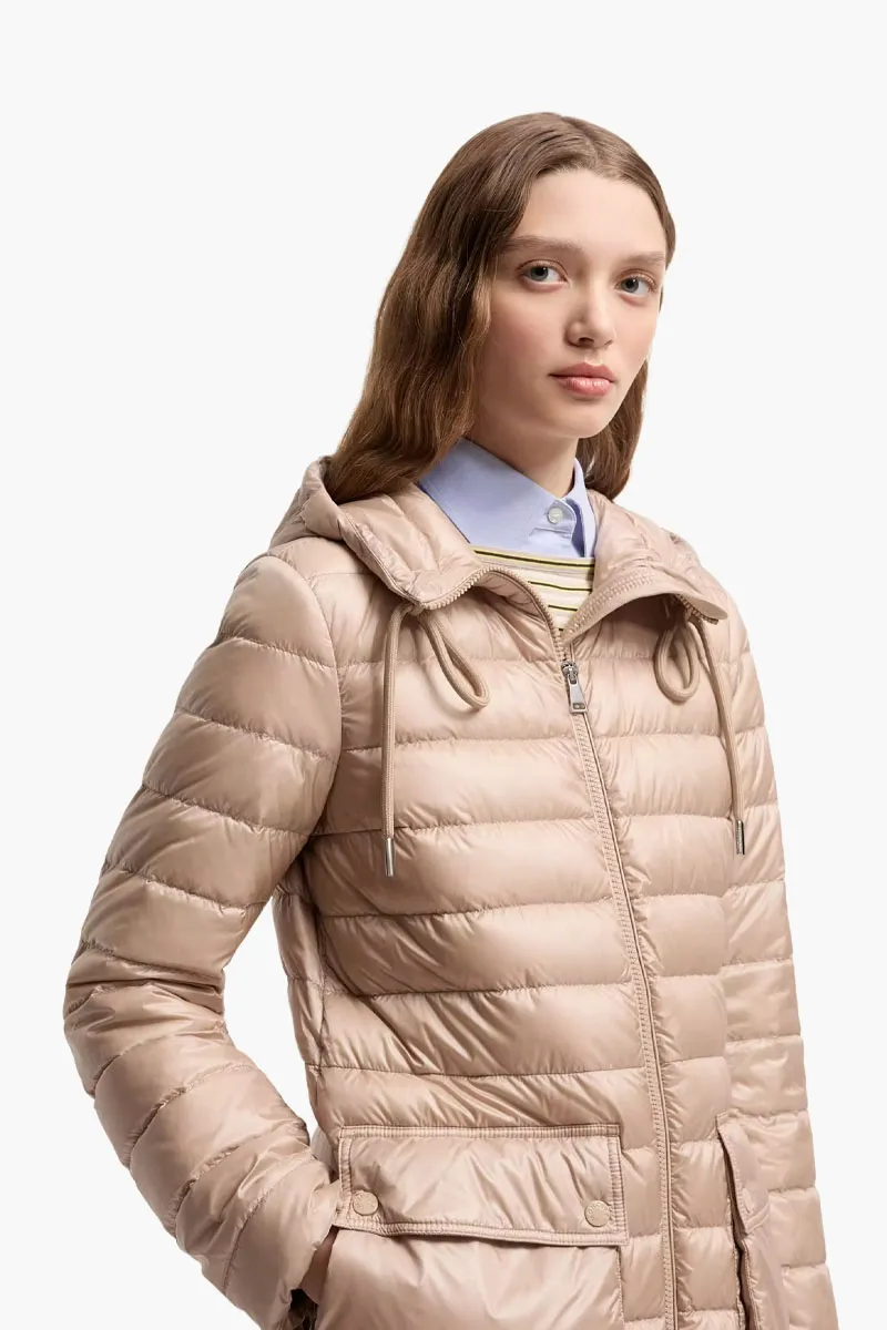 MONCLER Women Jasmin Short Down Jacket in Light Beige Nylon 3