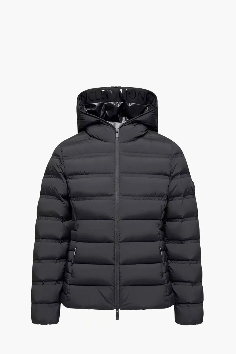 MONCLER Women Alete Puffer Hooded Short Down Jacket in Black Nylon 0