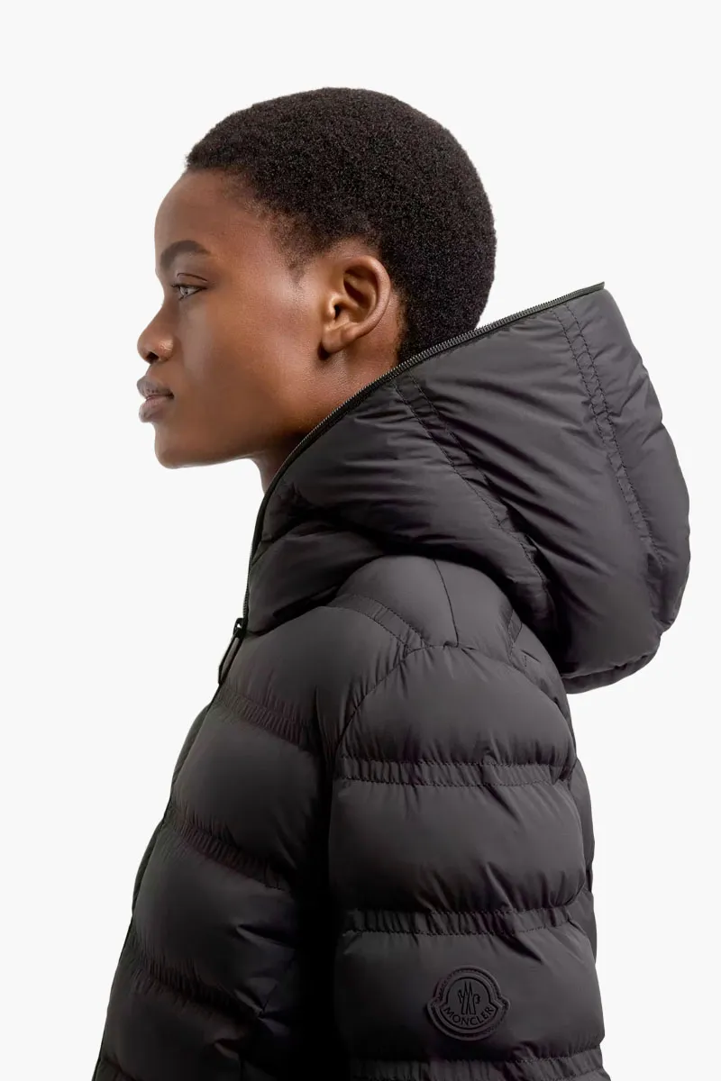 MONCLER Women Alete Puffer Hooded Short Down Jacket in Black Nylon 3