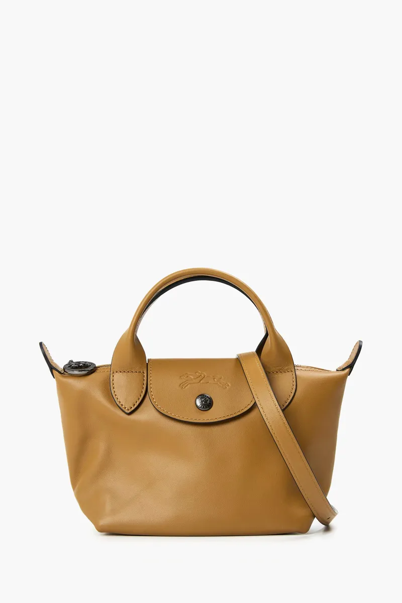 LONGCHAMP Mini Le Pliage Xtra Handbag Tobacco Cowhide Leather 0