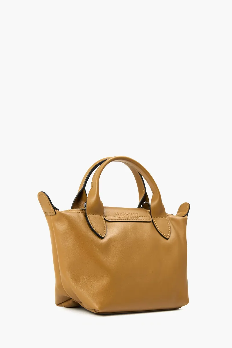 LONGCHAMP Mini Le Pliage Xtra Handbag Tobacco Cowhide Leather 1
