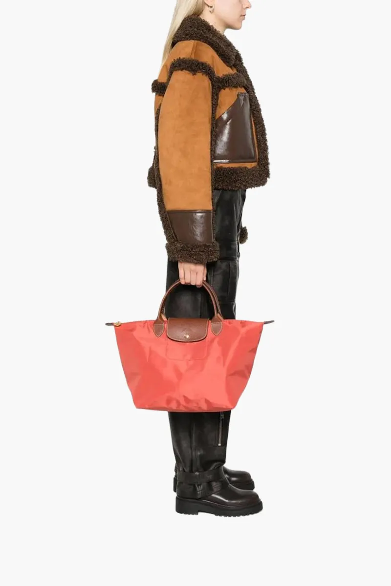 LONGCHAMP Medium Le Pliage Top Handle Bag in Tomato 2