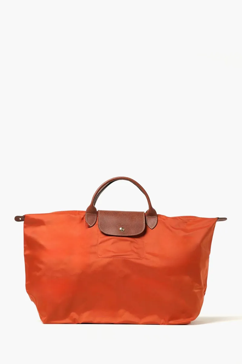 LONGCHAMP Large Le Pliage Original Travel Bag in Brick Recycled Canvas 0