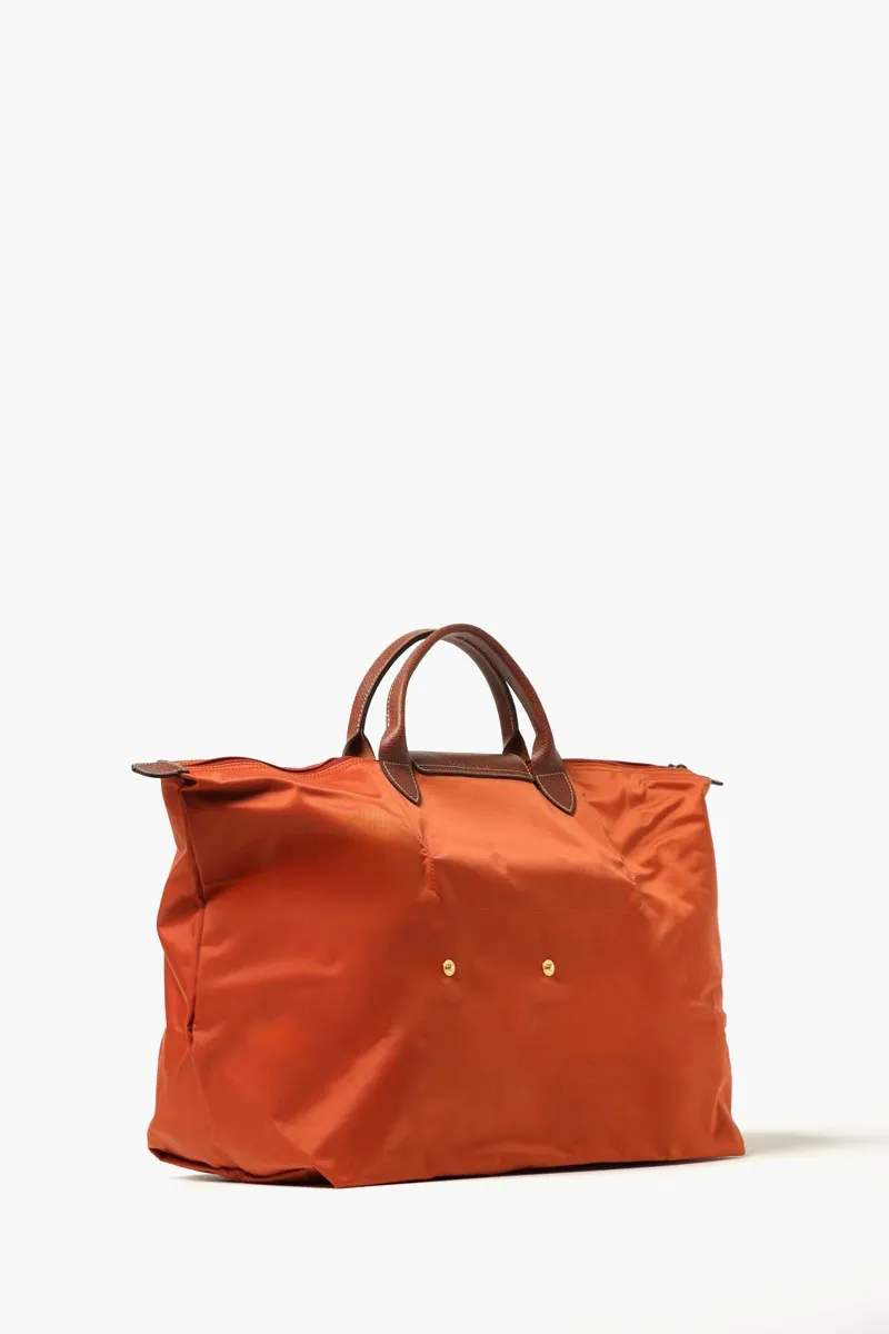 LONGCHAMP Large Le Pliage Original Travel Bag in Brick Recycled Canvas 1