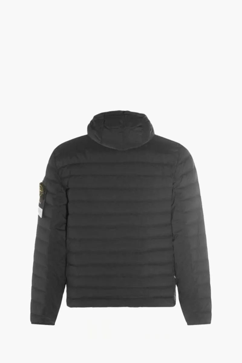 STONE ISLAND Men Water-Repellent Seamless Tunnel Down Jacket in Black Nylon with Hood 1