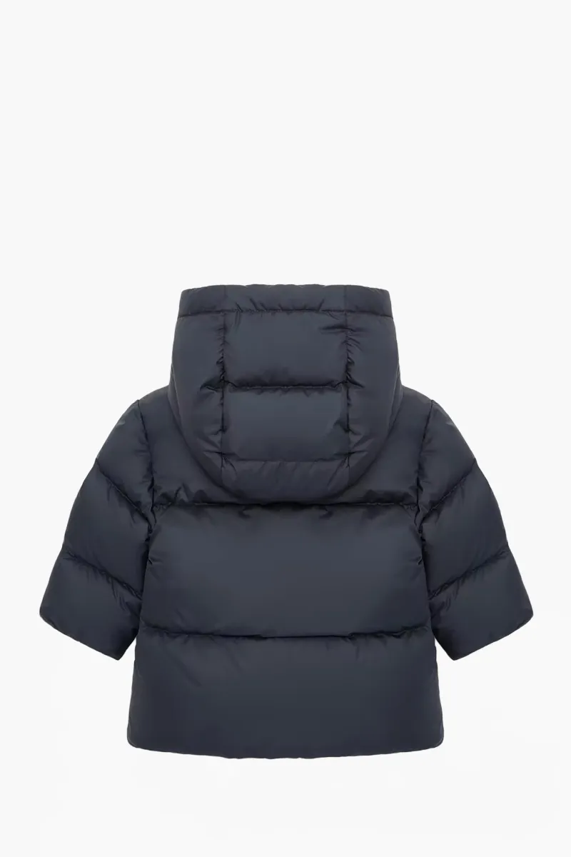 MONCLER Children Romain Hooded Down Jacket in Navy Blue Nylon 1