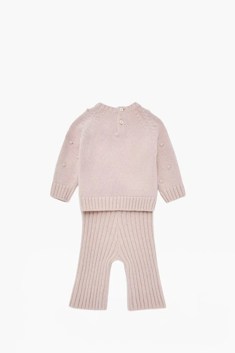 MONCLER Children Blend Set in Light Pink Wool and Cashmere 1