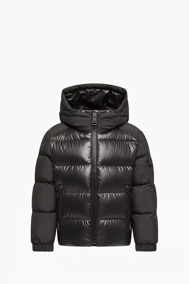 MONCLER Enfant Hyoseris Hooded Down Jacket in Black Nylon 0