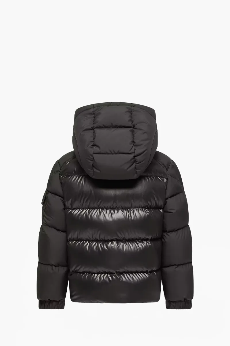 MONCLER Enfant Hyoseris Hooded Down Jacket in Black Nylon 2