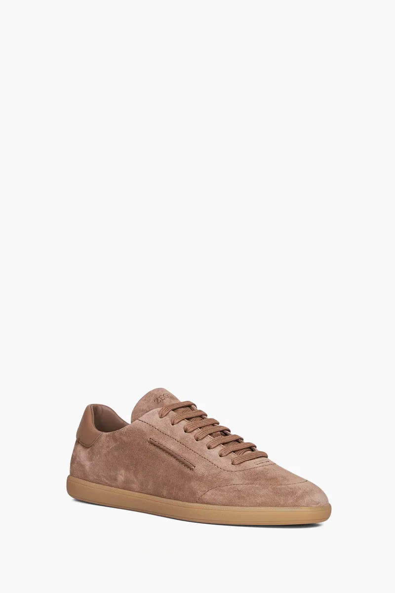 ZEGNA Men 232 Sneakers in Dark Beige Suede 2