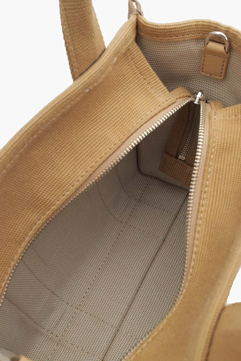 MARC JACOBS Mini The Jacquard Tote Bag in Camel 3