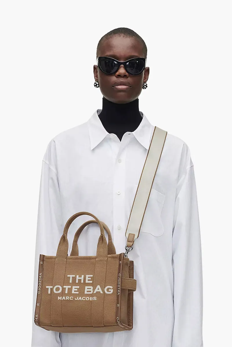 MARC JACOBS Mini The Jacquard Tote Bag in Camel 4