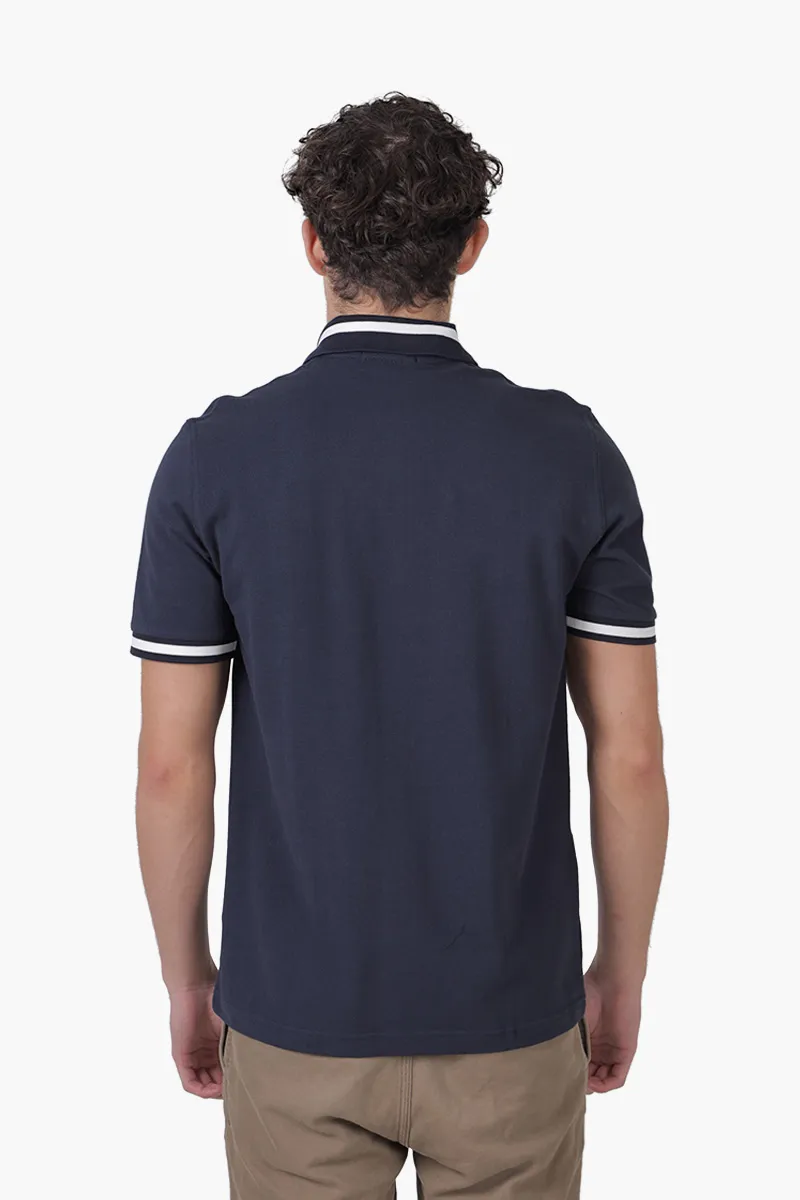 FRED PERRY Men M2 The Single Tipped Polo Shirt in Navy/Snow White 1