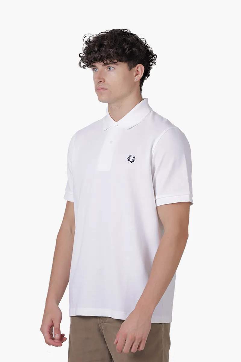 FRED PERRY Men The Original Tennis Polo Shirt in White/Navy 2