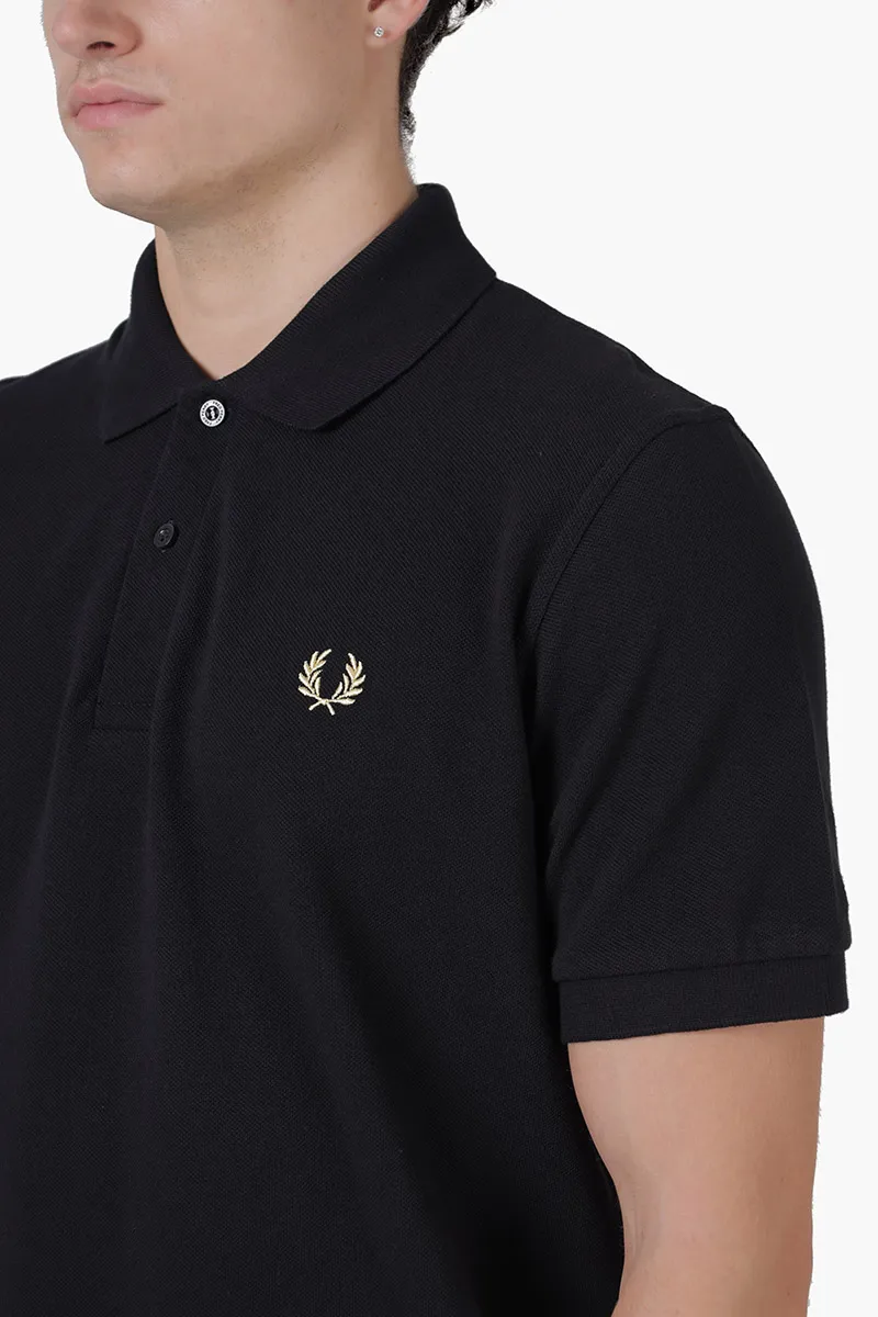 FRED PERRY Men The Original Tennis Polo Shirt in Black/Champagne 3