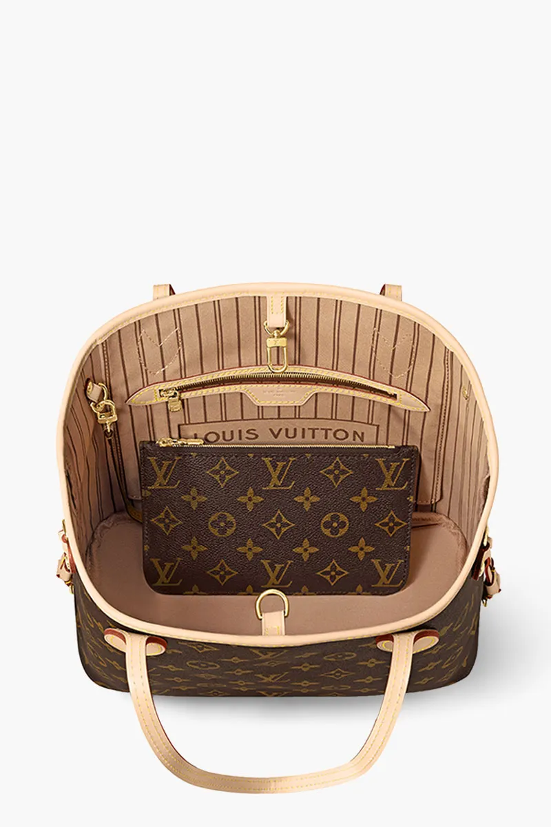 LOUIS VUITTON Neverfull PM Monogram Tote Bag in Beige 2